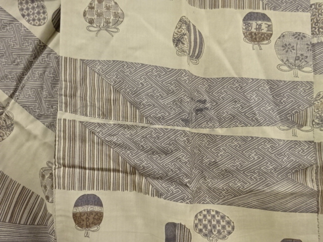  アンティーク　棗模様男物長襦袢